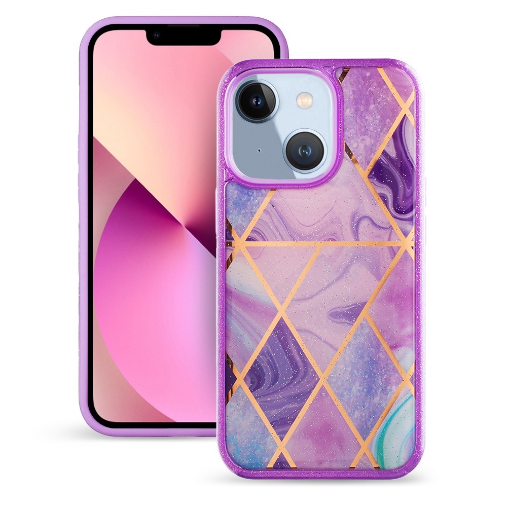 Purple Geometric Case for iPhone 13